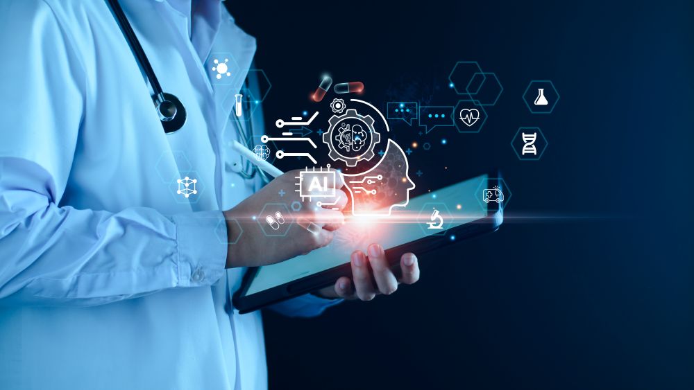 doctor using electronic tablet